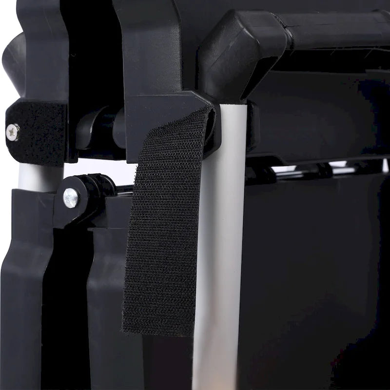 Black Three-Tier Folding Service Cart with Collapsible Shelves