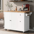 Rolling Kitchen Island with Drop Leaf, Drawer, Spice Rack, Multi-Color