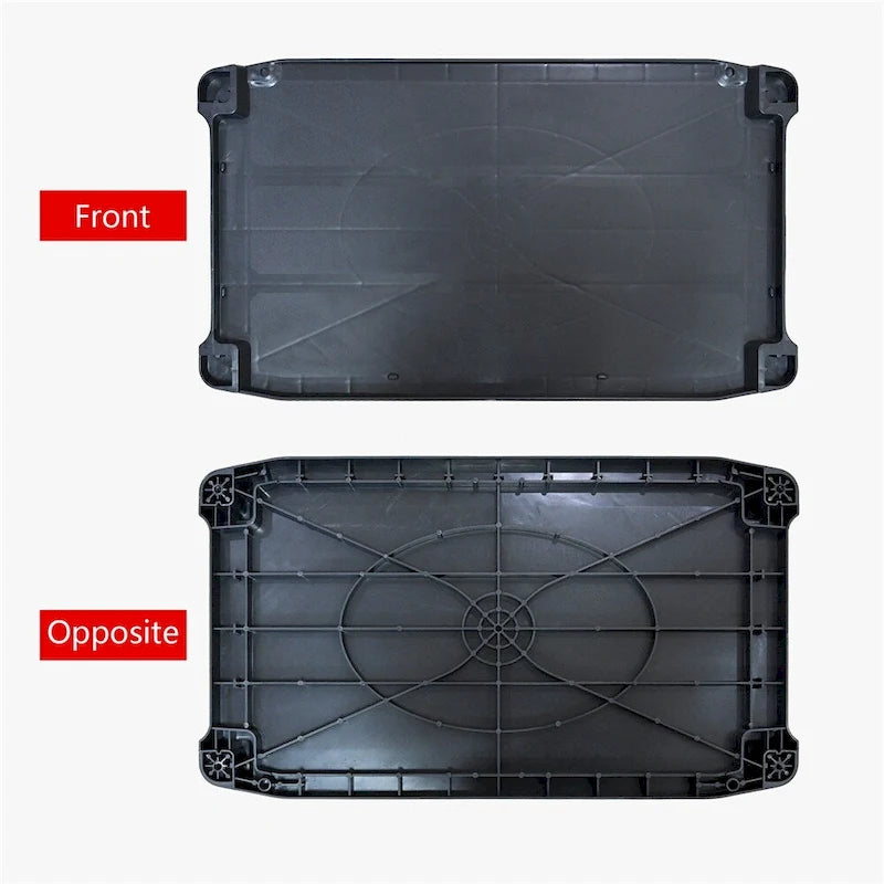 3-Tier Black PP Rolling Service Cart with Aluminum Frame and Silent Casters