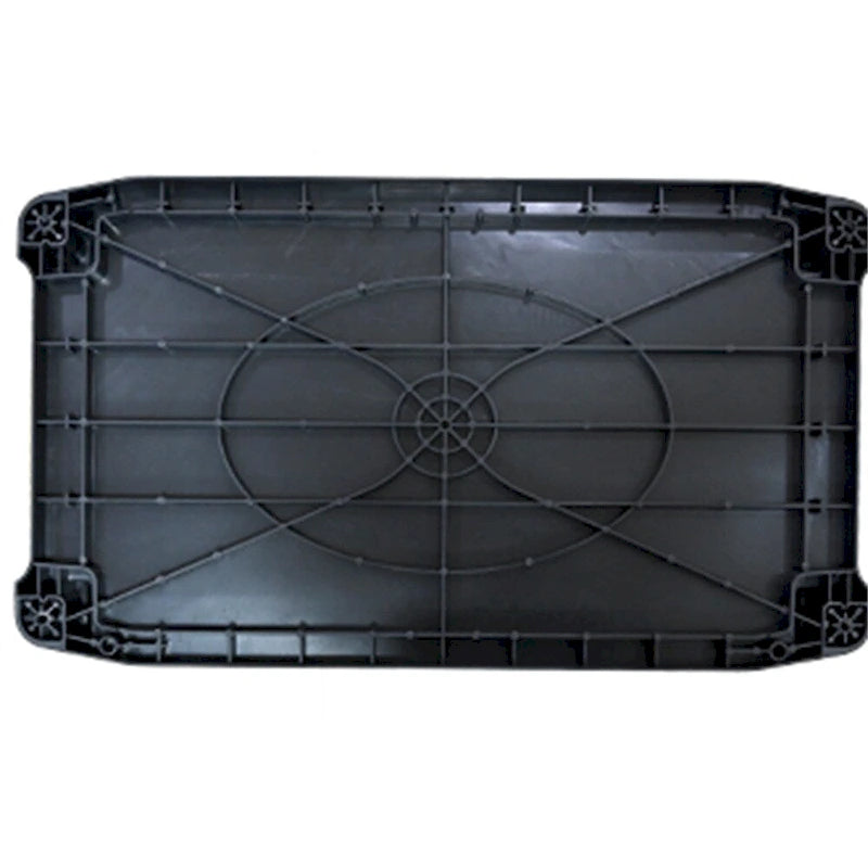 3-Tier Black PP Rolling Service Cart with Aluminum Frame and Silent Casters