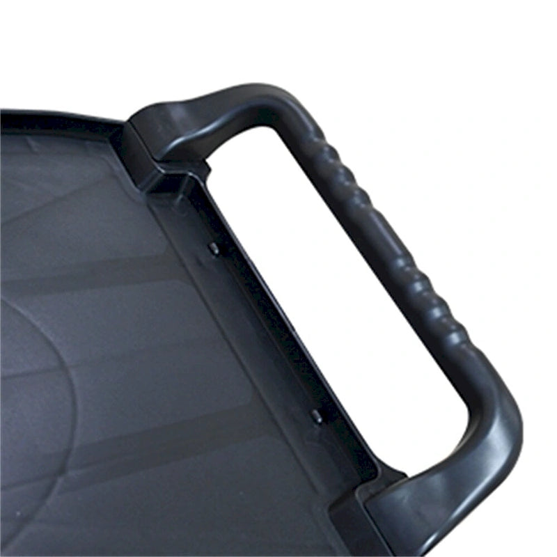 3-Tier Black PP Rolling Service Cart with Aluminum Frame and Silent Casters