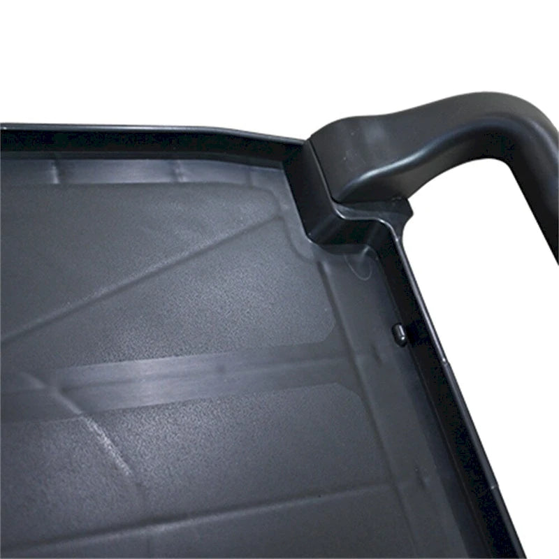 3-Tier Black PP Rolling Service Cart with Aluminum Frame and Silent Casters